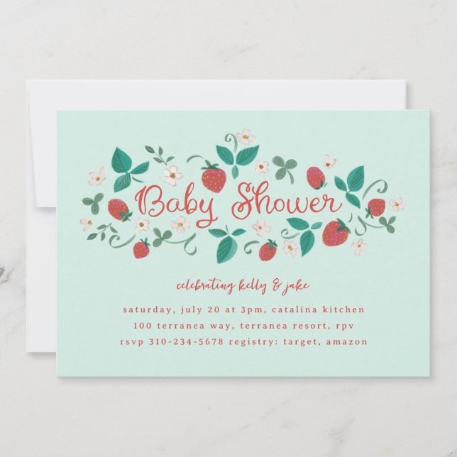 Strawberry Patch Baby Shower Invitation (Front)