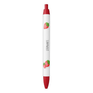 Strawberry Patch Black Ink Pen