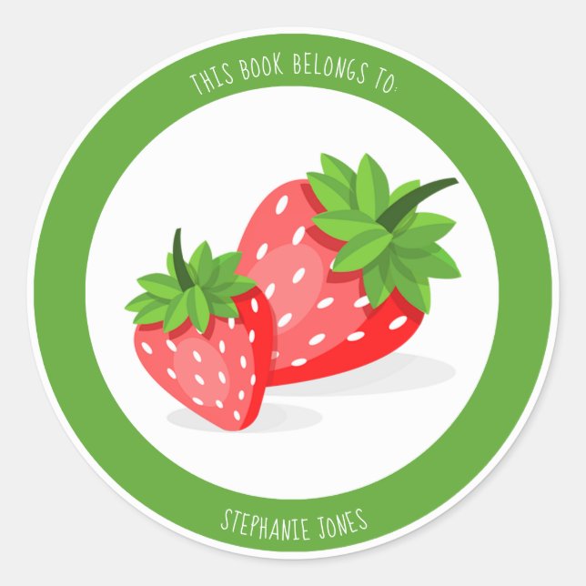 Strawberry Patch Classic Round Sticker (Front)