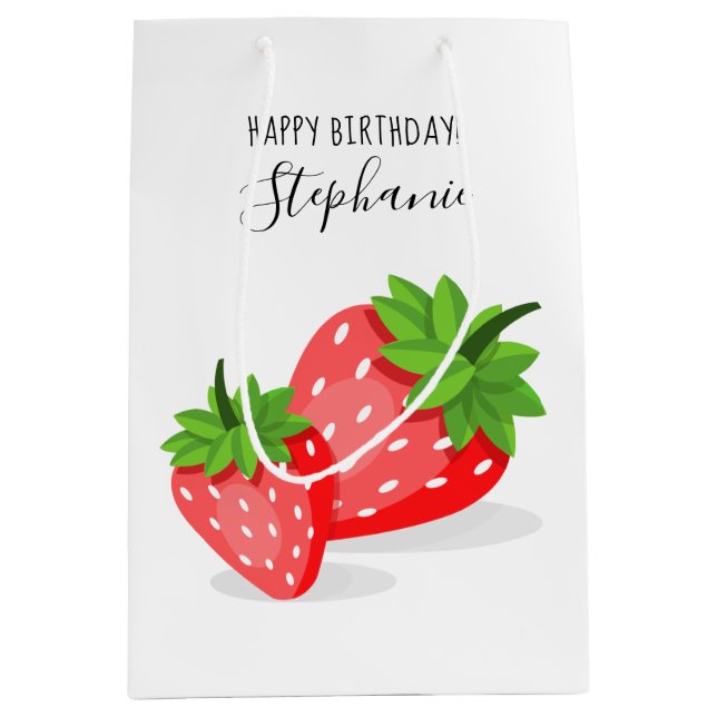 Strawberry Patch Medium Gift Bag (Front)