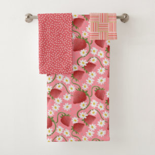 Strawberry Patch pink Bath Towel Set