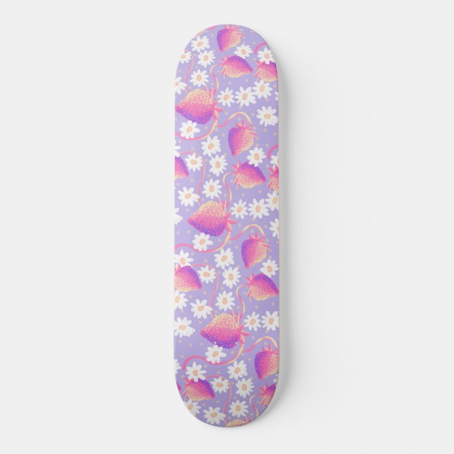Strawberry patch psychedelic  skateboard (Front)