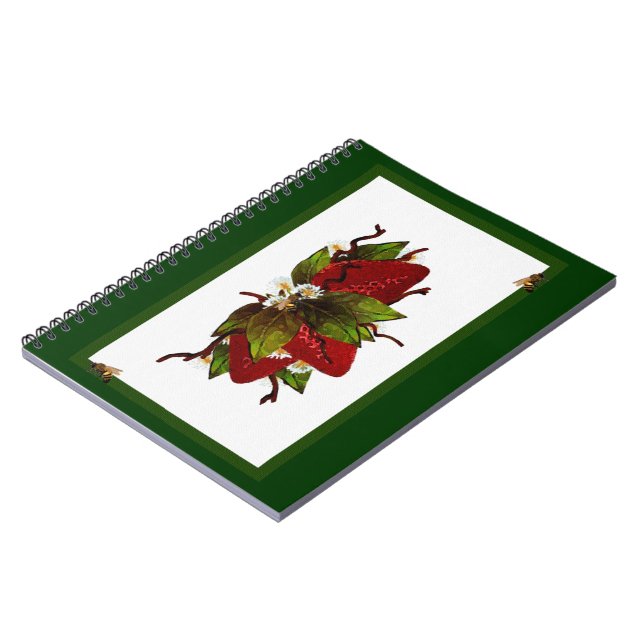 Strawberry Patch Spiral Notebook (Left Side)