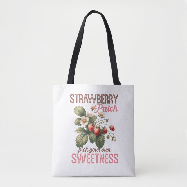 Strawberry Patch Vintage Strawberry Fruits Design Tote Bag