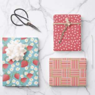 Strawberry Patch  Wrapping Paper Sheet
