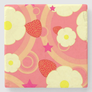 Strawberry Pattern 2 Stone Coaster