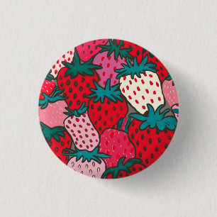 Strawberry Pattern 3 Cm Round Badge