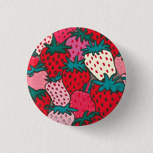 Strawberry Pattern 3 Cm Round Badge (Front)