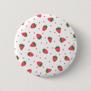 Strawberry pattern 6 cm round badge