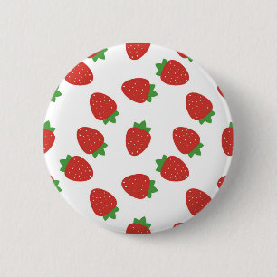 Strawberry pattern 6 cm round badge