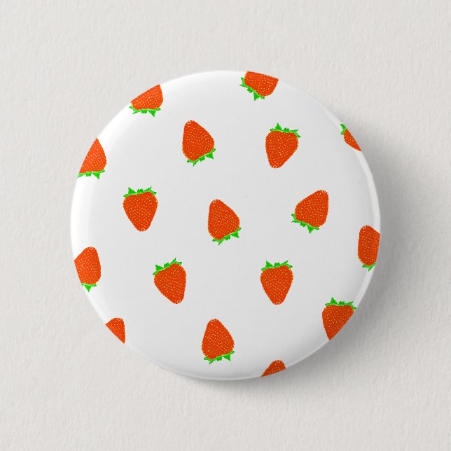 strawberry pattern 6 cm round badge (Front)