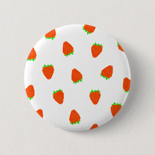 strawberry pattern 6 cm round badge
