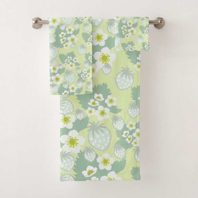 Strawberry pattern bath towel set (Insitu)