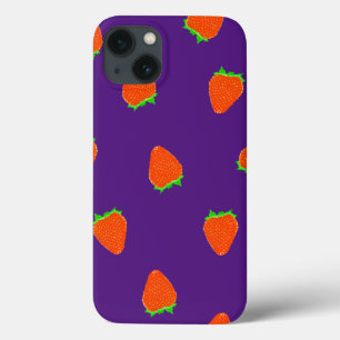 Strawberry pattern iPhone 13 case
