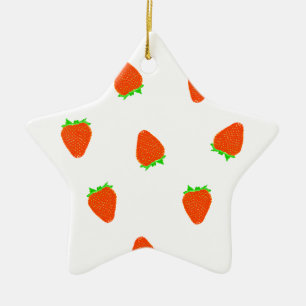 strawberry pattern ceramic tree decoration