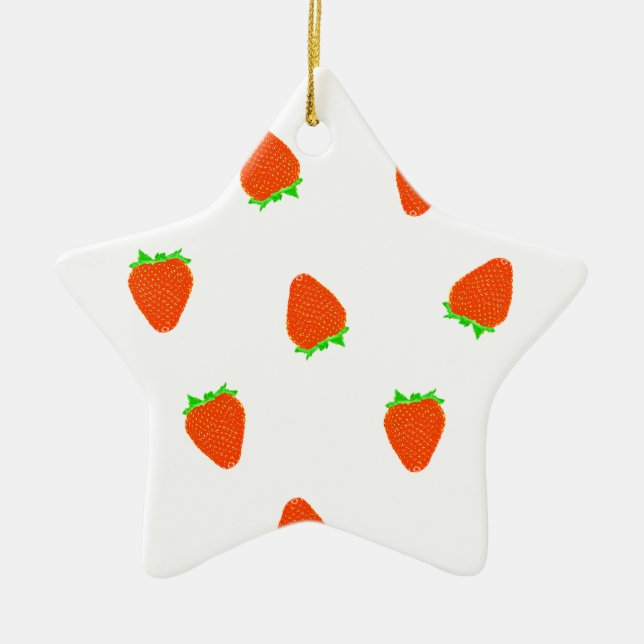 strawberry pattern ceramic tree decoration (Front)