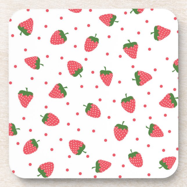 Strawberry pattern coaster (Front)