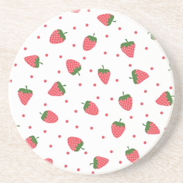 Strawberry pattern coaster (Front)