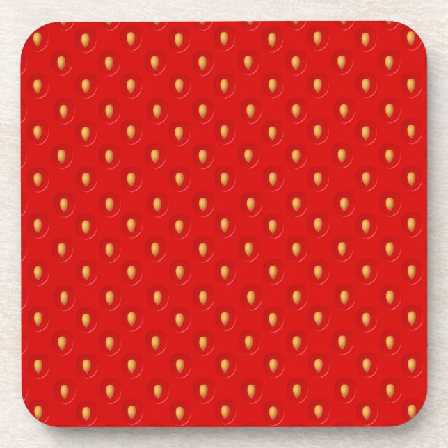 Strawberry Pattern Coaster (Front)