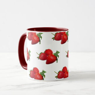 Strawberry Pattern Coffee Mug | Red Fruit Mug