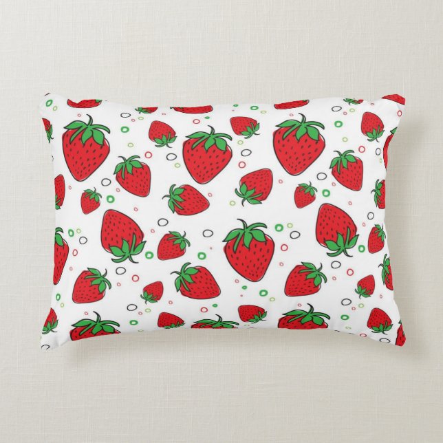 Strawberry pattern decorative cushion (Front)