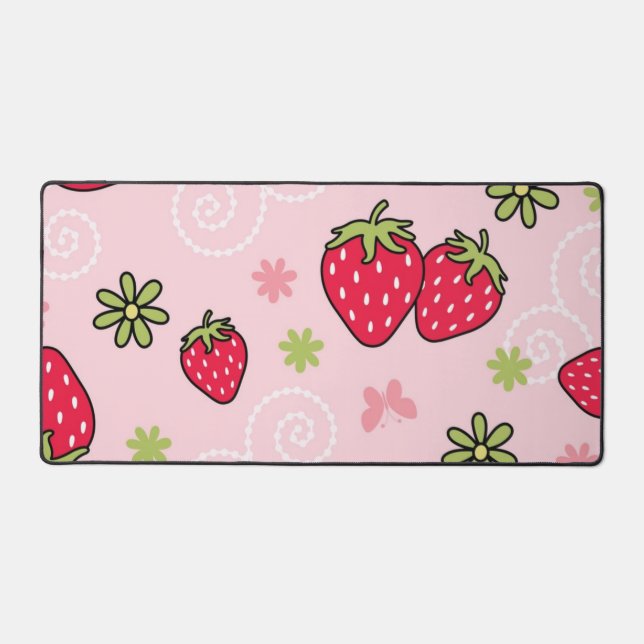 Strawberry pattern desk mat (Front)