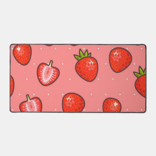 Strawberry pattern desk mat