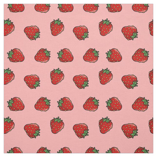 Strawberry Pattern Fabric (Swatch)