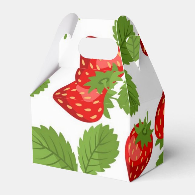 Strawberry pattern favour box (Front Side)