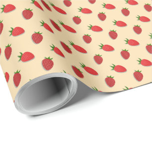 Strawberry pattern for fruit summert wrapping paper