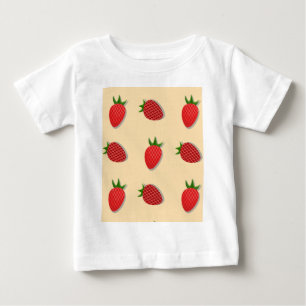 Strawberry pattern for fruit summertime good vibes baby T-Shirt
