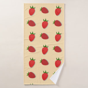 Strawberry pattern for fruit summertime good vibes bath towel