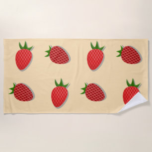 Strawberry pattern for fruit summertime good vibes beach towel