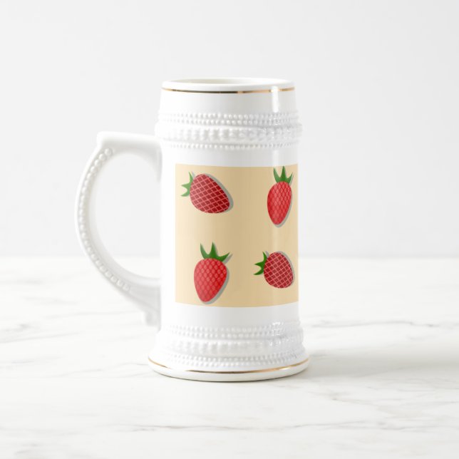 Strawberry pattern for fruit summertime good vibes beer stein (Left)
