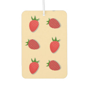 Strawberry pattern for fruit summertime good vibes car air freshener