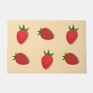 Strawberry pattern for fruit summertime good vibes doormat