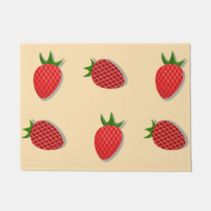 Strawberry pattern for fruit summertime good vibes doormat