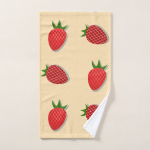 Strawberry pattern for fruit summertime good vibes hand towel