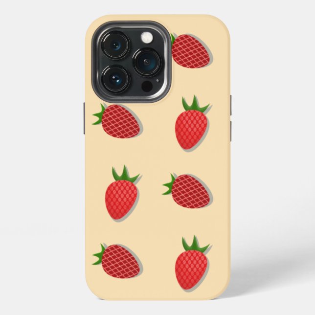 Strawberry pattern for fruit summertime good vibes iPhone case (Back)