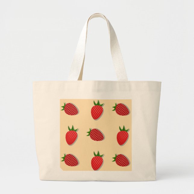 Strawberry pattern for fruit summertime good vibes large tote bag (Front)