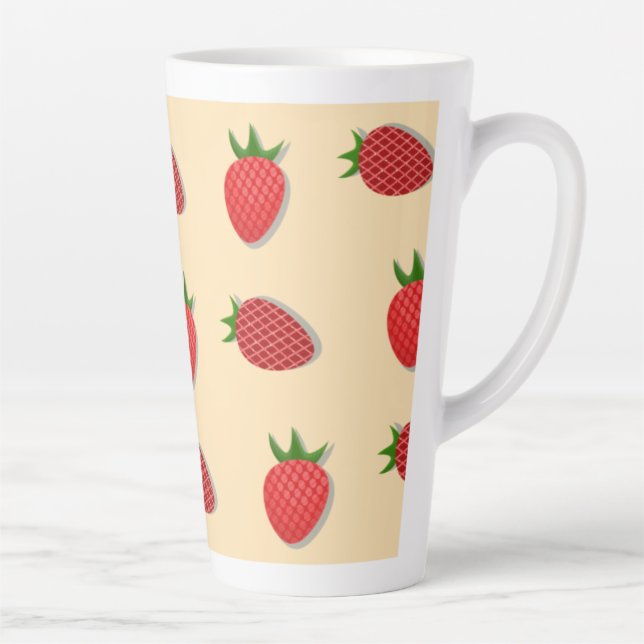 Strawberry pattern for fruit summertime good vibes latte mug (Right)