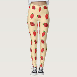 Strawberry pattern for fruit summertime good vibes leggings