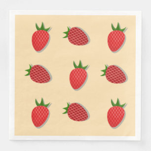 Strawberry pattern for fruit summertime good vibes napkin