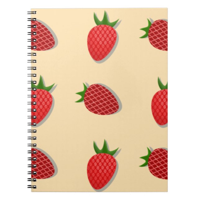 Strawberry pattern for fruit summertime good vibes notebook (Front)
