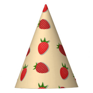 Strawberry pattern for fruit summertime good vibes party hat