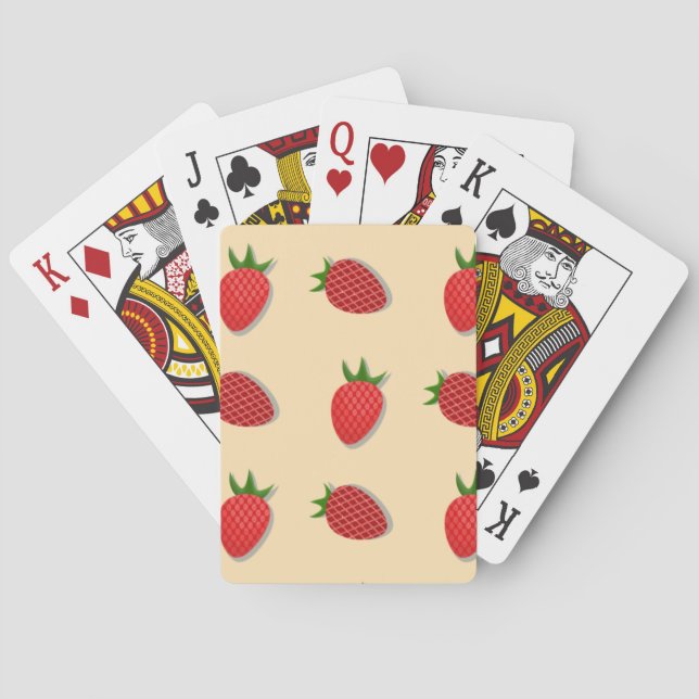 Strawberry pattern for fruit summertime good vibes playing cards (Back)