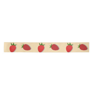 Strawberry pattern for fruit summertime good vibes satin ribbon