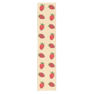 Strawberry pattern for fruit summertime good vibes short table runner
