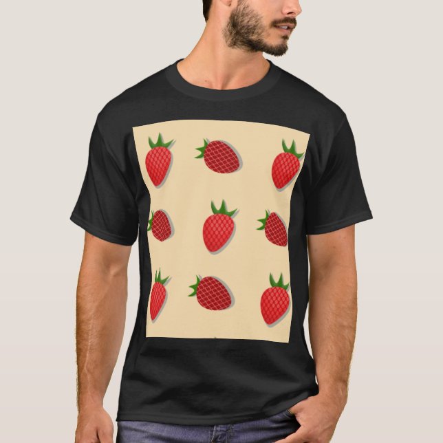 Strawberry pattern for fruit summertime good vibes T-Shirt (Front)