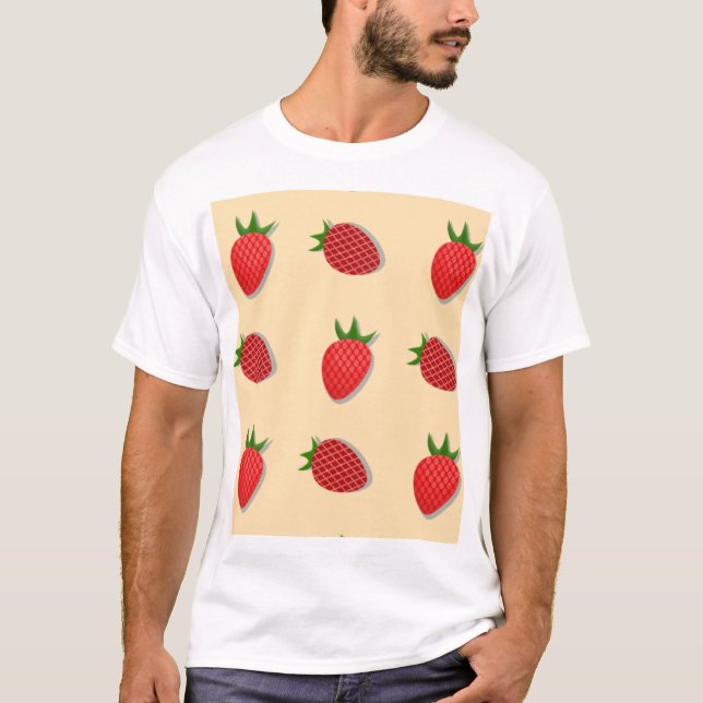 Strawberry pattern for fruit summertime good vibes T-Shirt (Front)
